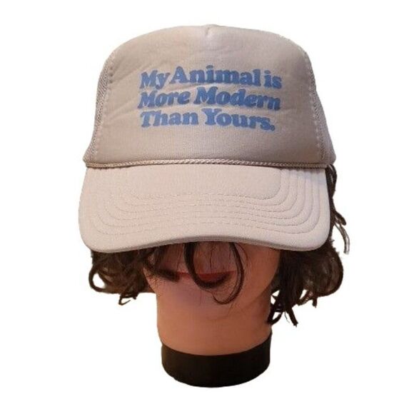 Vintage 90s Otto Snapback Trucker Hat Rope My Animal Is More Modern Than Yours - Picture 1 of 7